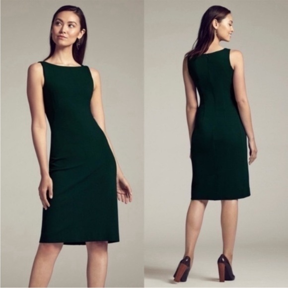 MM Lafleur Lydia Twist Strap Sheath Dress in Forest Green New Size 16 - Picture 14 of 14